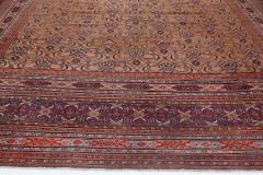 Mid 20th Century Persian Meshad Orange Burgundy Handmade Wool Rug - 2454707