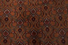 Mid 20th Century Persian Meshad Orange Burgundy Handmade Wool Rug - 2454709
