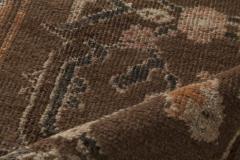 Mid 20th Century Persian Sultanabad Chestnut Beige Burgundy Handmade Wool Rug - 2454789