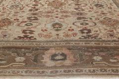 Mid 20th Century Persian Sultanabad Chestnut Beige Burgundy Handmade Wool Rug - 2454790