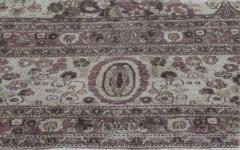 Mid 20th Century Persian Tabriz Beige Purple Handwoven Wool Rug - 2454786