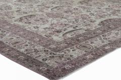 Mid 20th Century Persian Tabriz Beige Purple Handwoven Wool Rug - 2454787