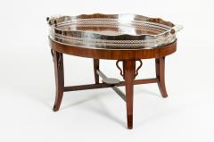 Mid 20th Century Plated High Gallery Wood Interior Tray Table - 1170157