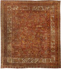 Mid 20th Century Red and Yellow Oushak Handmade Wool Rug - 3582449
