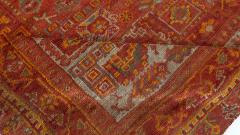 Mid 20th Century Red and Yellow Oushak Handmade Wool Rug - 3582450