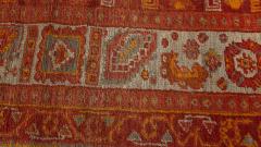 Mid 20th Century Red and Yellow Oushak Handmade Wool Rug - 3582452