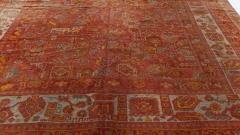 Mid 20th Century Red and Yellow Oushak Handmade Wool Rug - 3582453