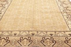 Mid 20th Century Samarkand Beige Brown and Black Handwoven Wool Rug - 2456416