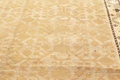 Mid 20th Century Samarkand Beige Brown and Black Handwoven Wool Rug - 2456417