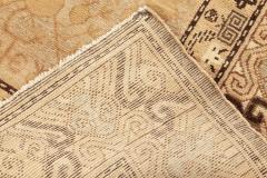 Mid 20th Century Samarkand Beige Brown and Black Handwoven Wool Rug - 2456418