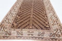 Mid 20th Century Samarkand Brown Beige Pink Handmade Wool Rug - 2456427