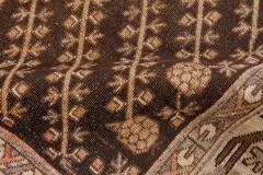 Mid 20th Century Samarkand Brown Beige Pink Handmade Wool Rug - 2456429