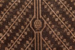 Mid 20th Century Samarkand Brown Beige Pink Handmade Wool Rug - 2456430