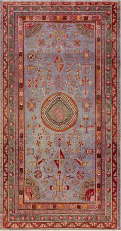 Mid 20th Century Samarkand Brown Gold Orange Pink Purple Red Wool Rug - 2441597