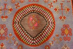 Mid 20th Century Samarkand Brown Gold Orange Pink Purple Red Wool Rug - 2441601