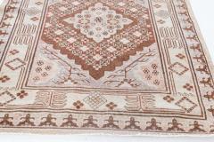 Mid 20th Century Samarkand Gray Beige Purple Pink Handmade Wool Rug - 2456464