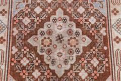 Mid 20th Century Samarkand Gray Beige Purple Pink Handmade Wool Rug - 2456465