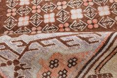 Mid 20th Century Samarkand Gray Beige Purple Pink Handmade Wool Rug - 2456467