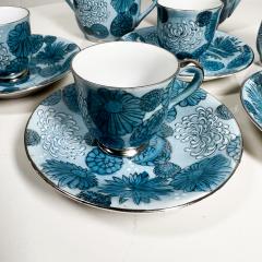 Mid 20th Century Sculptural Blue Tea Set Service for Four Japan - 3205141