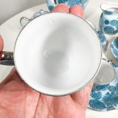 Mid 20th Century Sculptural Blue Tea Set Service for Four Japan - 3205150