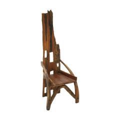 Mid 20th Century Sculptural Olive Wood and Walnut Chair France 1940s - 888613