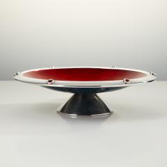 Mid 20th Century Silver Red Enamel Bowl Spain Circa 1960 - 3224830