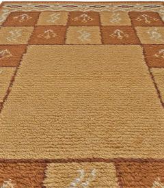 Mid 20th Century Swedish Beige and Brown Handmade Wool Rug - 2441816