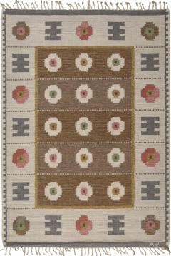 Mid 20th Century Swedish Flatweave Wool Rug by Alice Walleback AW  - 2441755