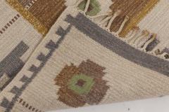 Mid 20th Century Swedish Flatweave Wool Rug by Alice Walleback AW  - 2441757