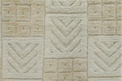 Mid 20th Century Swedish High Low Geometric Design Ivory Pale Yellow Rug - 2441762