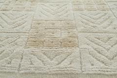 Mid 20th Century Swedish High Low Geometric Design Ivory Pale Yellow Rug - 2441763