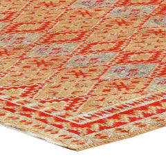 Mid 20th Century Tribal Moroccan Orange Red Beige Blue Handmade Wool Rug - 2453270