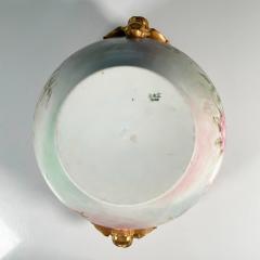 Mid 20th Century Two Piece Limoges Porcelain Pink Gold Jardiniere Stand - 3624312