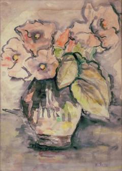 Mid 20th Century Watercolor Floral Still Life by EM Boehm - 4701415
