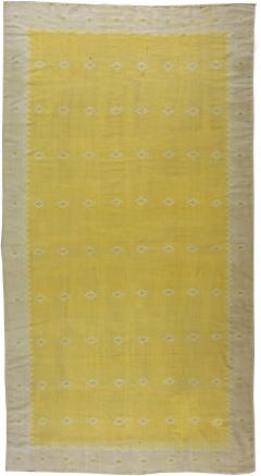 Mid 20th Yellow Century Indian Dhurrie Flat Woven Cotton Rug - 2441427