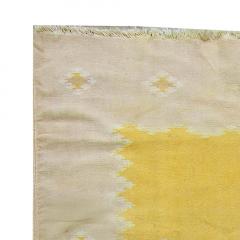 Mid 20th Yellow Century Indian Dhurrie Flat Woven Cotton Rug - 2441429