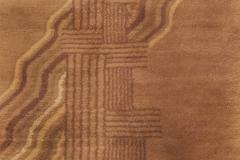 Mid 20th century Chinese Art Deco Handmade Wool Rug in Brown Shades - 2452575