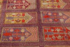 Mid 20th century Khotan Samarkand Purple Red and Yellow Handmade Wool Rug - 2455781