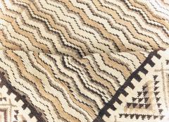 Mid 20th century Moroccan Beige Brown and Black Handmade Wool Rug - 2453233
