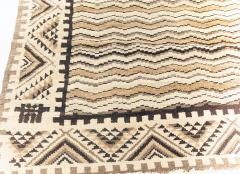 Mid 20th century Moroccan Beige Brown and Black Handmade Wool Rug - 2453234