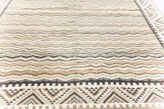 Mid 20th century Moroccan Beige Brown and Black Handmade Wool Rug - 2453236