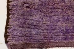 Mid 20th century Moroccan Solid Purple Handwoven Wool Rug - 2441946