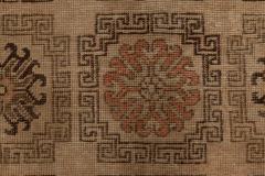 Mid 20th century Samarkand Beige Brown and Orange Handmade Wool Rug - 2457129