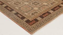 Mid 20th century Samarkand Beige Brown and Orange Handmade Wool Rug - 2457130