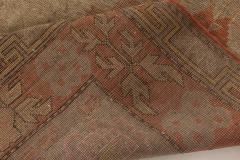 Mid 20th century Samarkand Green and Orange Handmade Wool Rug - 2457140