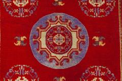 Mid 20th century Samarkand Red Blue Handmade Wool Rug - 2441625