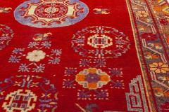 Mid 20th century Samarkand Red Blue Handmade Wool Rug - 2441628