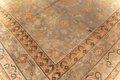 Mid 20th century Samarkand Sandy Beige Brown Hand Knotted Wool Rug - 2457076
