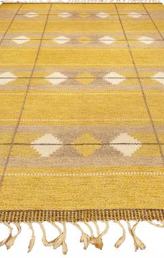 Mid 20th century Swedish Yellow Flat Weave Wool Rug - 2439917