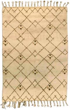 Mid 20th century Tribal Moroccan Geometric Design Hand Knotted Wool Rug - 2453271